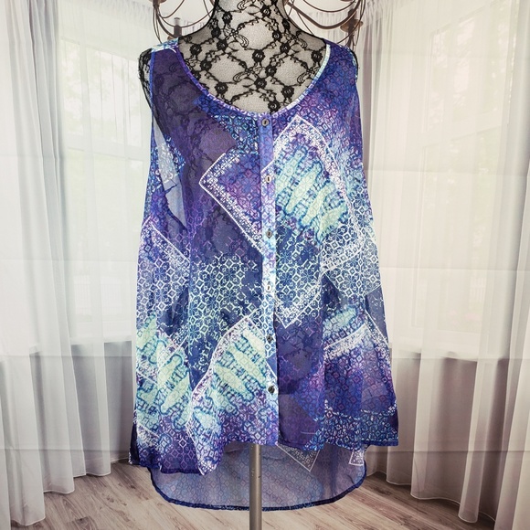 Maurices Tops - Maurices Purple Blue Sheer Top TV06 💕